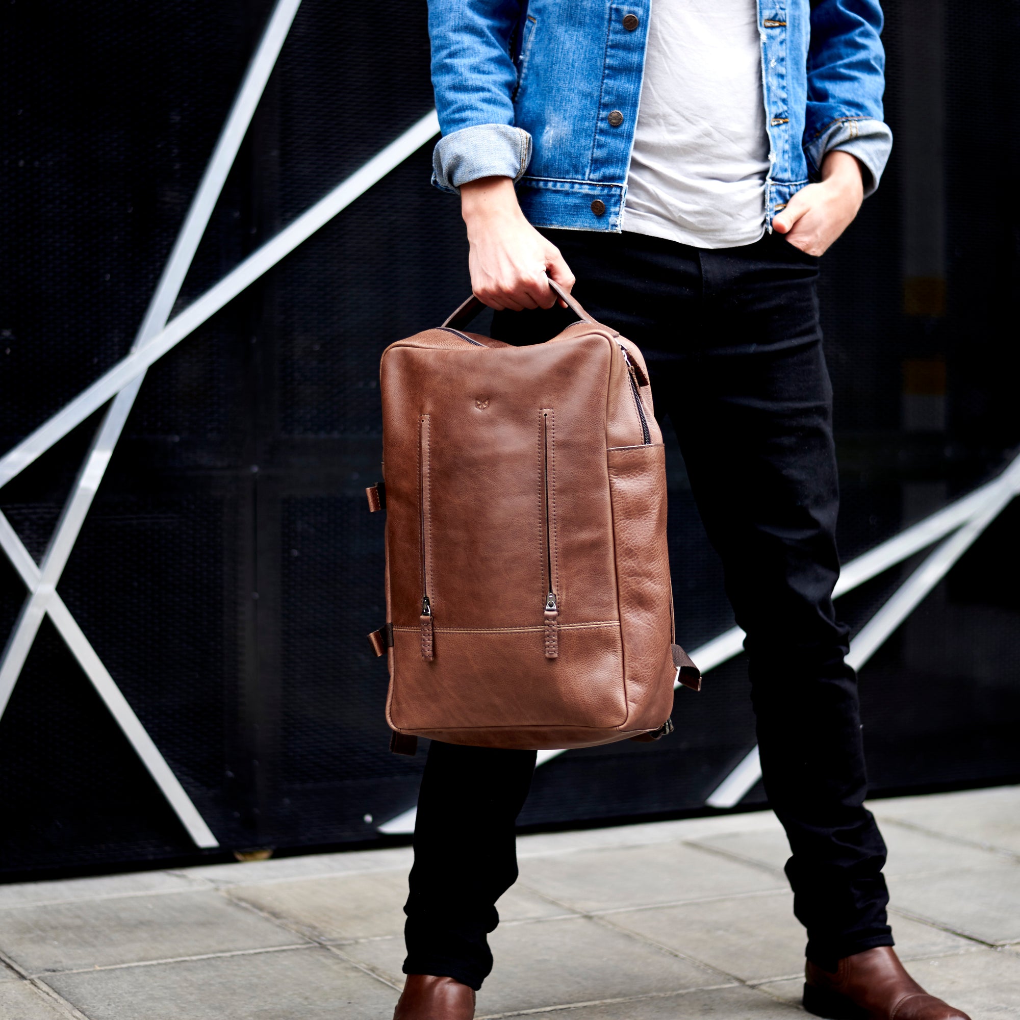 mens fashion backpacks brown by capra leather