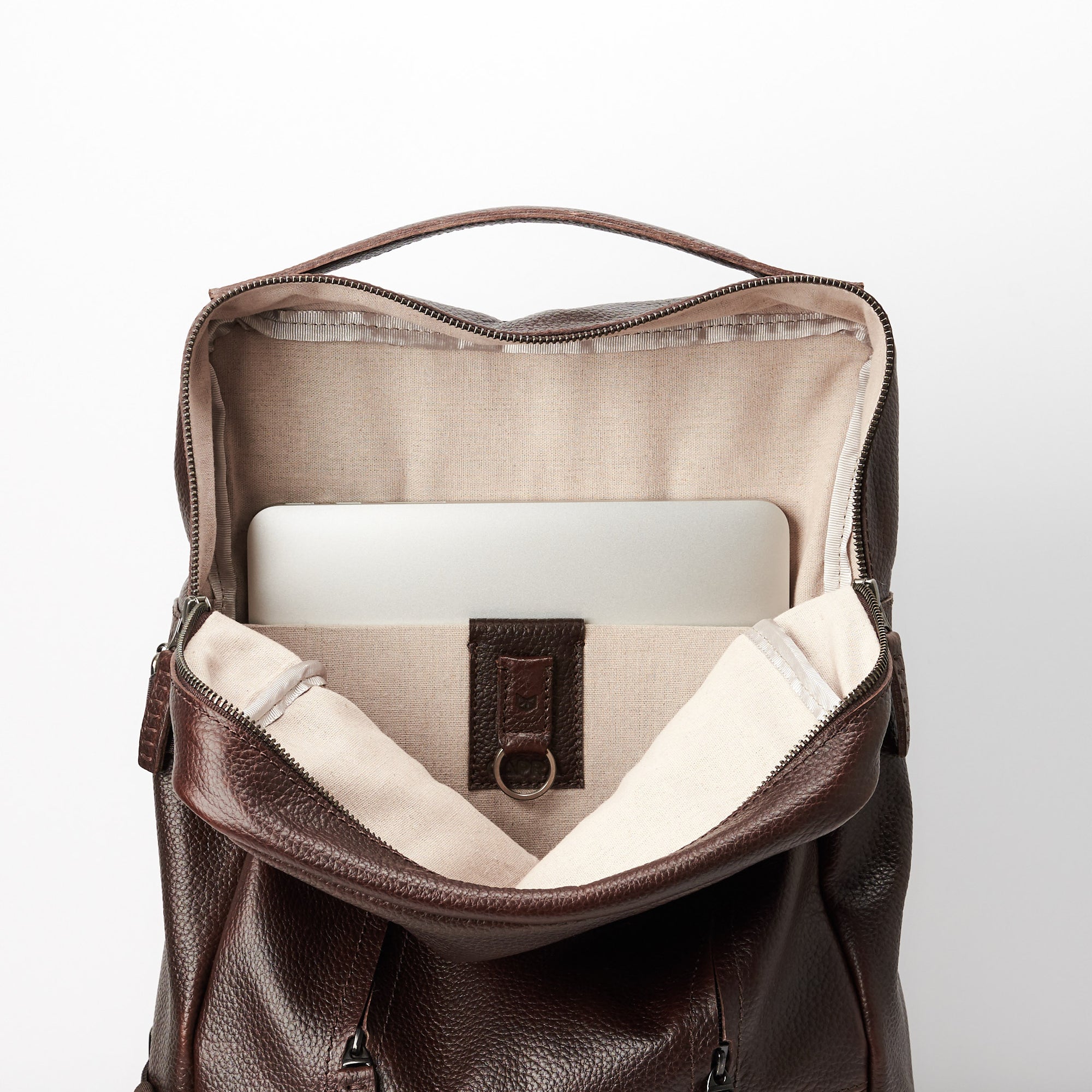 laptop backpack dark brown by capra leather