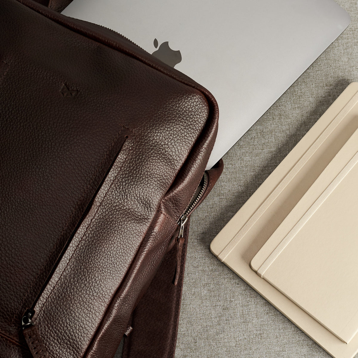 work backpack dark brown by capra leather