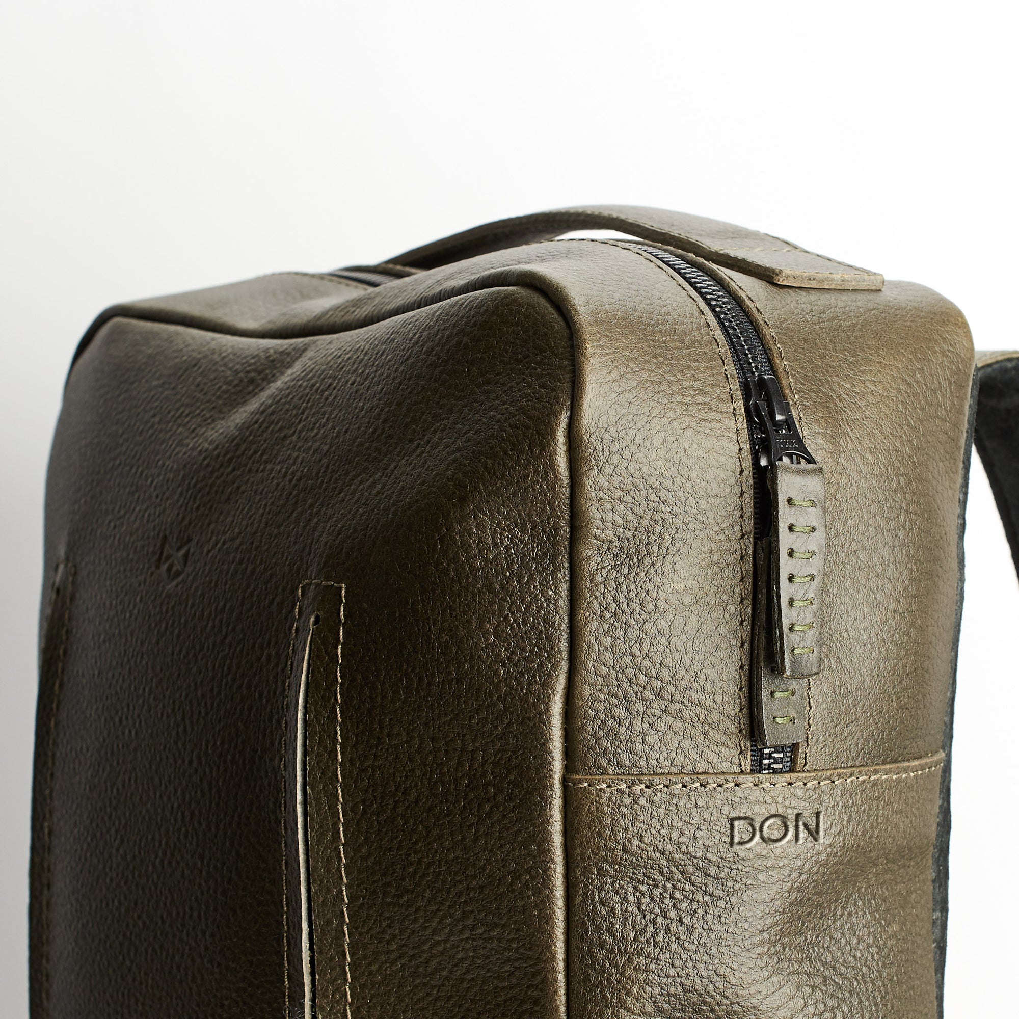 men backpack green by capra leather
