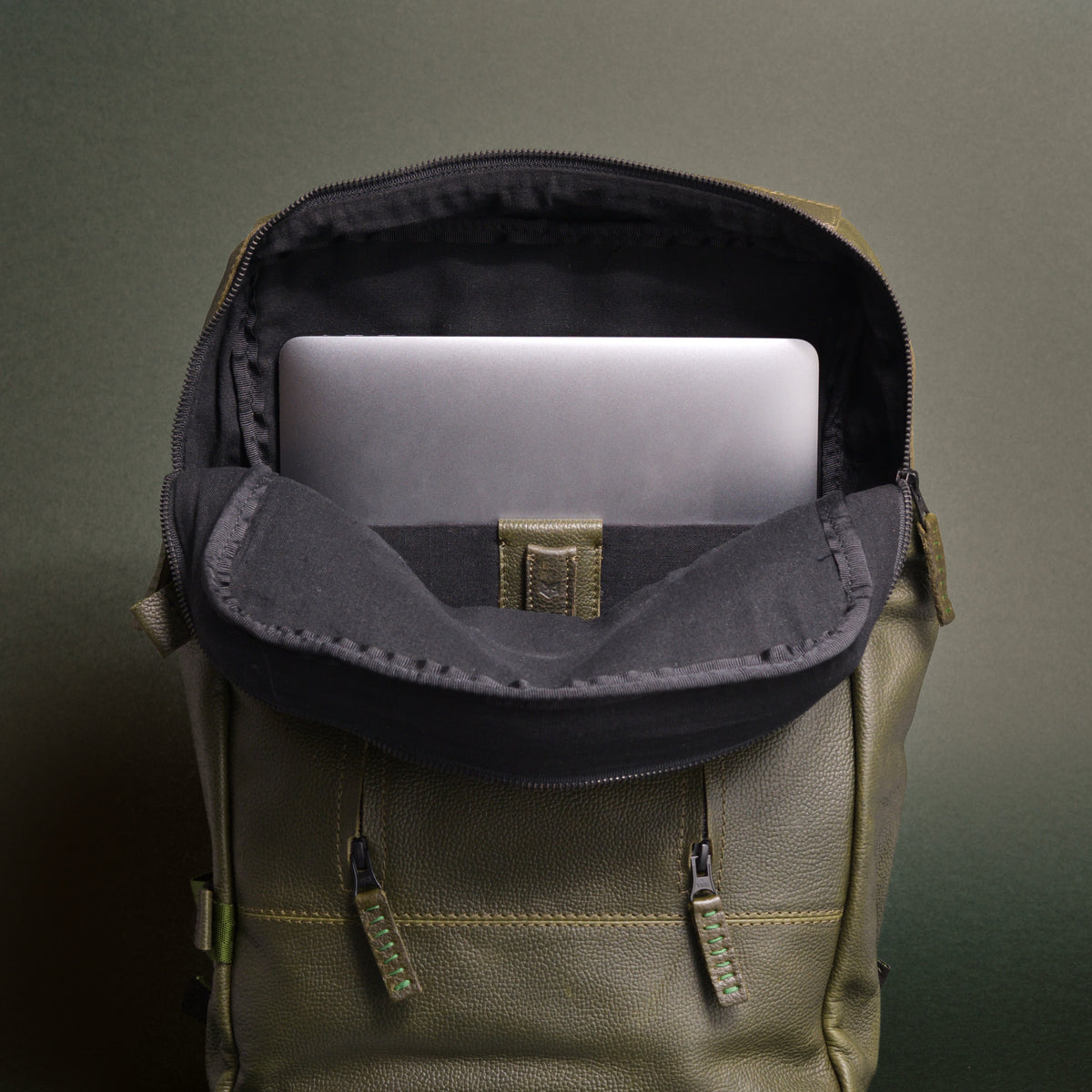rucksack green by capra leather