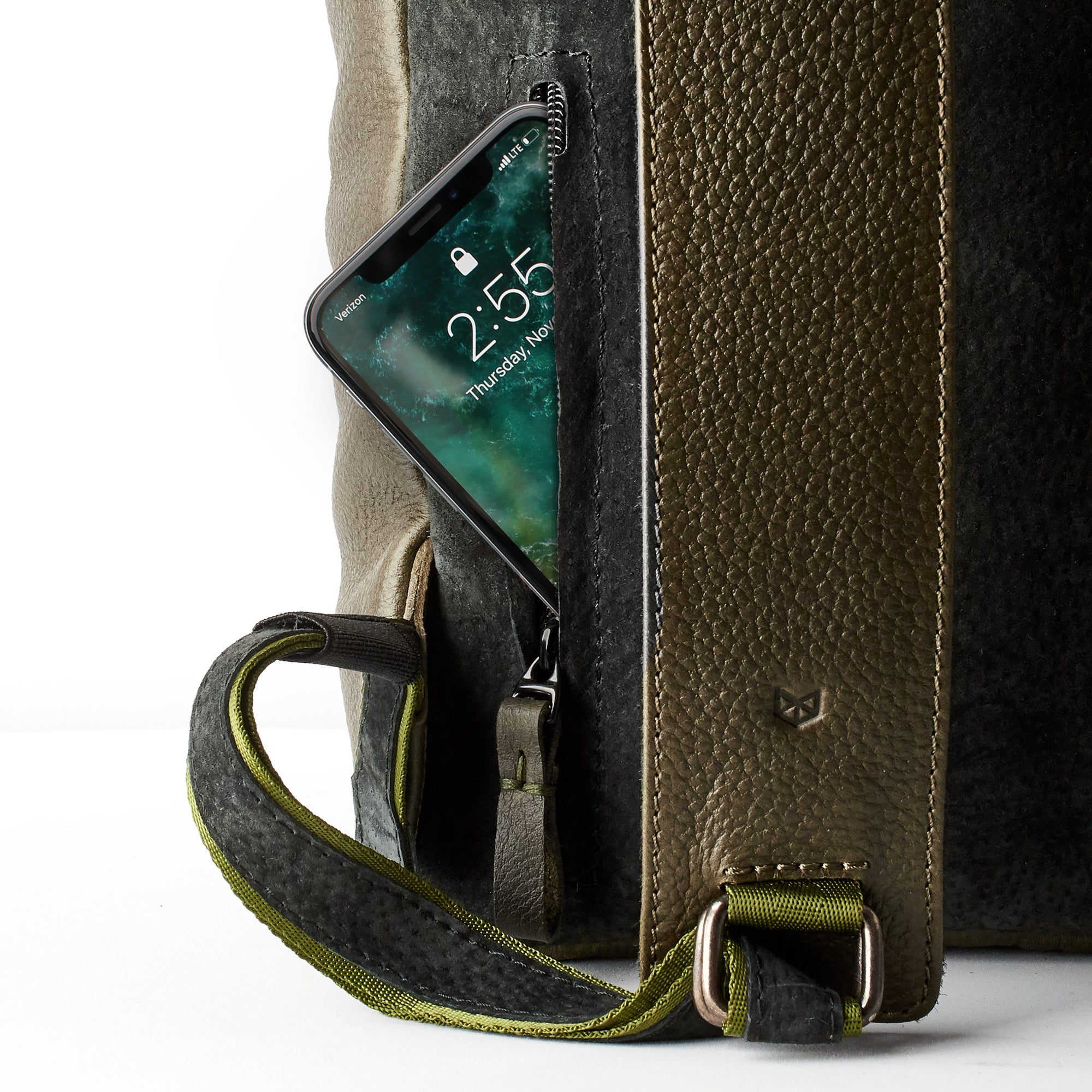 mens leather laptop bag green by capra leather