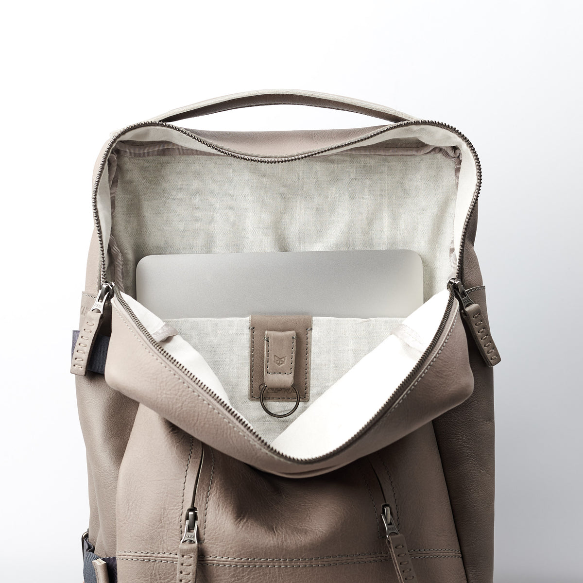 17 in laptop backpack grey by capra leather