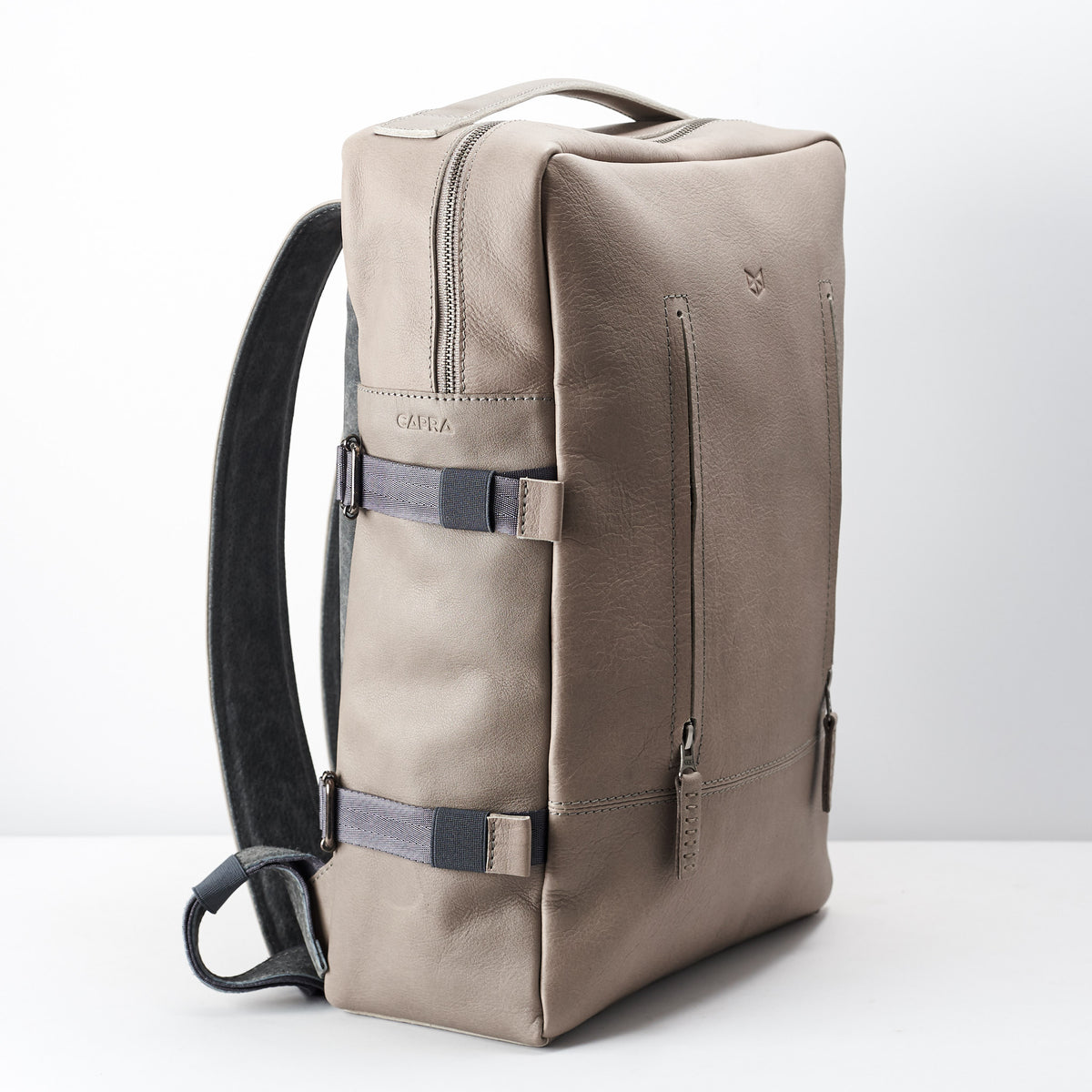 leather work backpack mens grey by capra leather