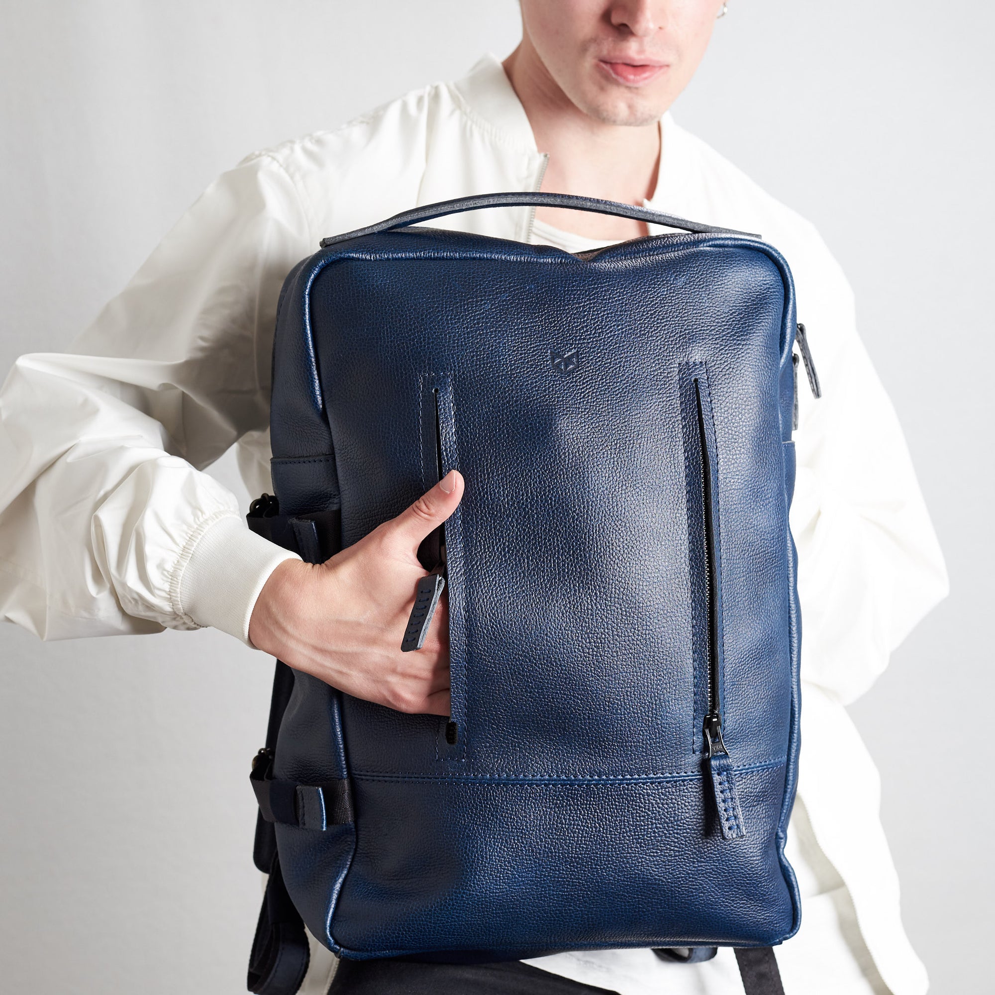 designer backpacks for men navy by capra leather