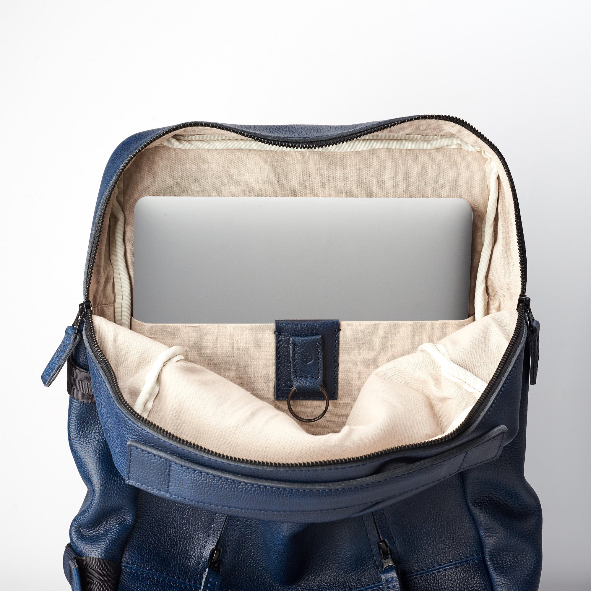 laptop tech backpack navy by capra leather