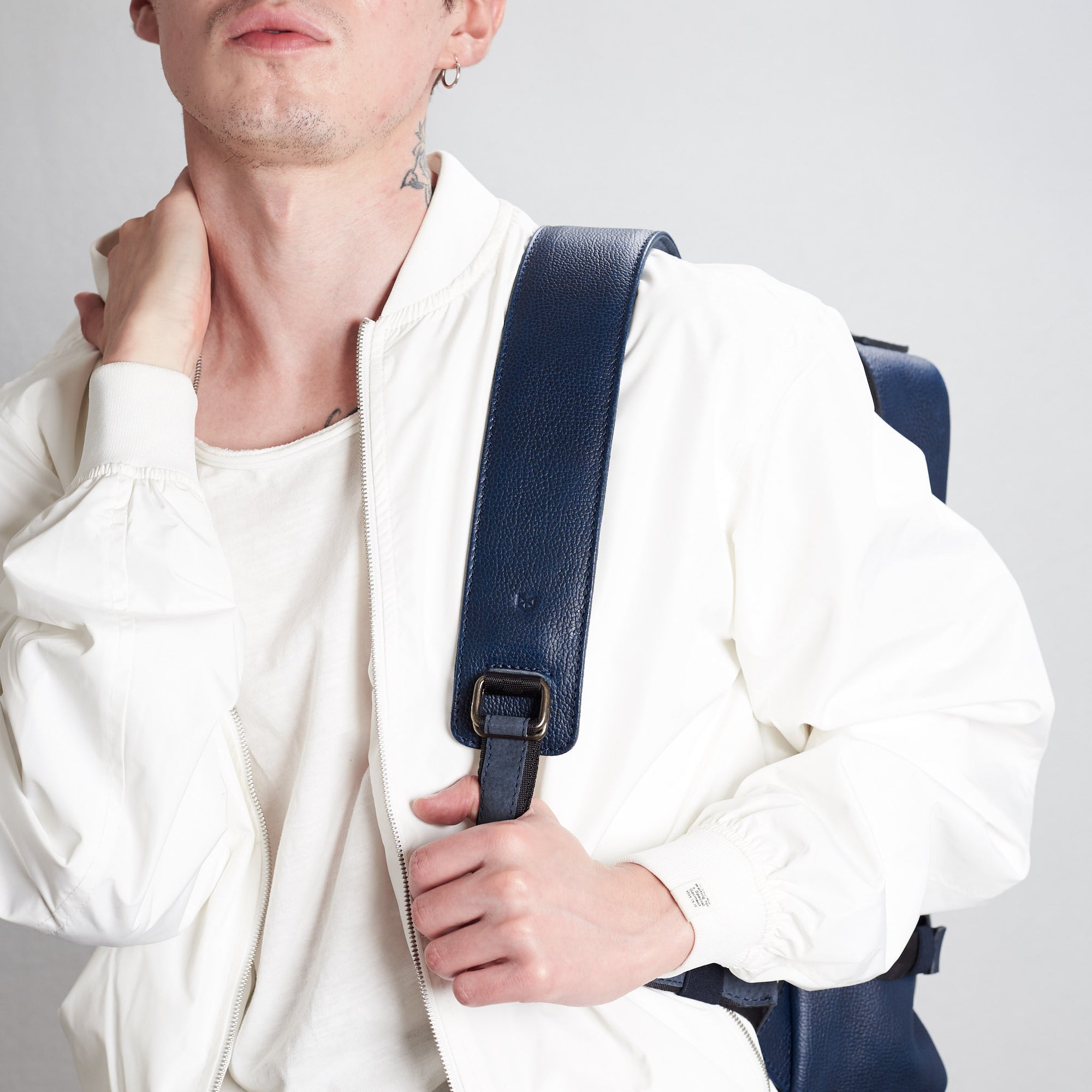 traveler backpack navy by capra leather