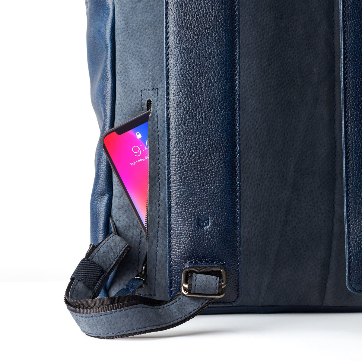 men's backpacks navy by capra leather