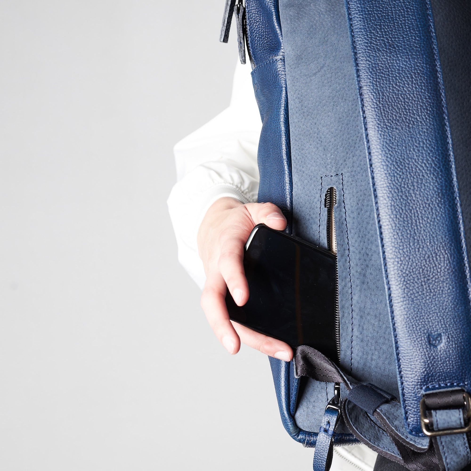 backpack for work navy by capra leather