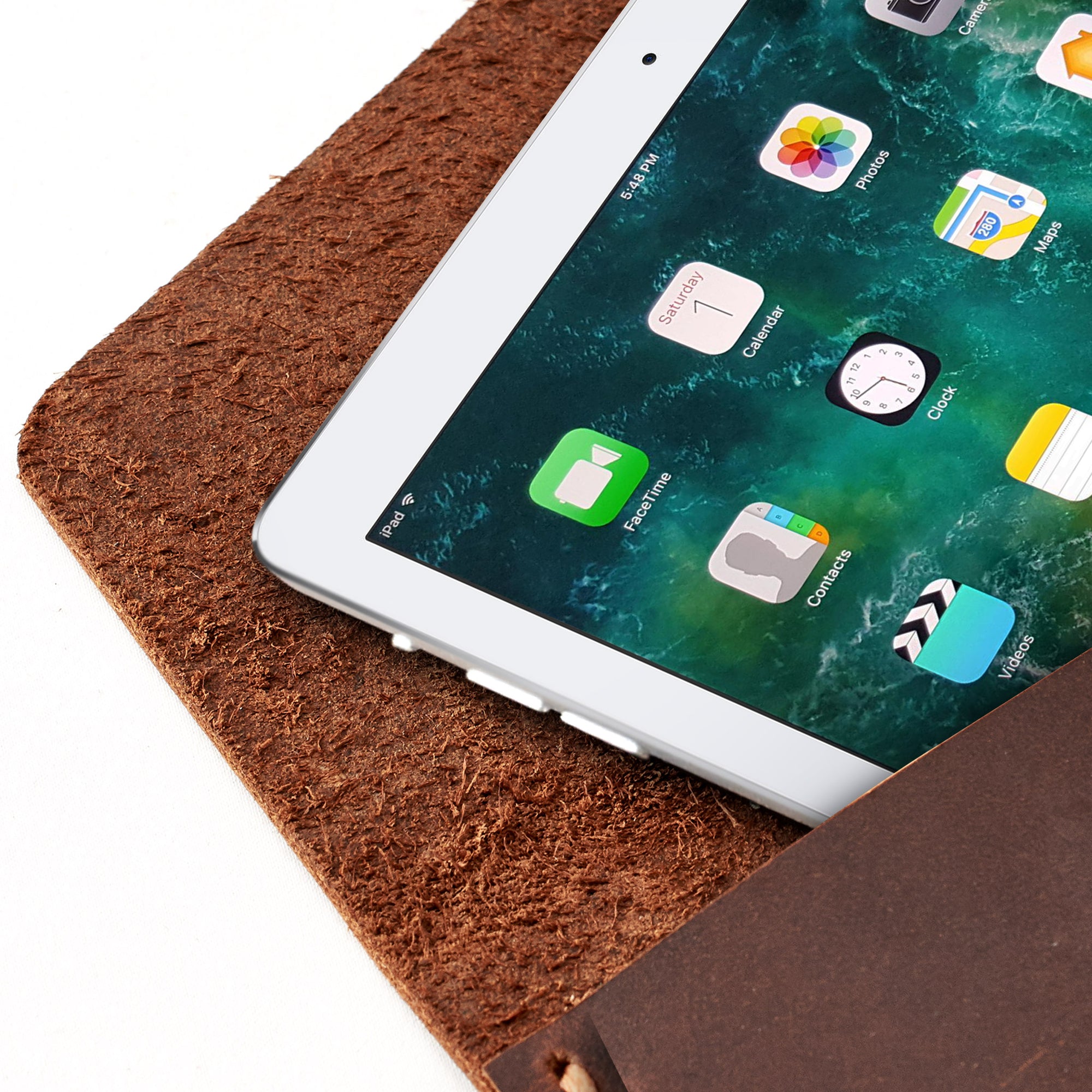 Anti screen scratch. Tan leather sleeve for iPad pro 10.5 inch 12.9 inch. Mens gifts