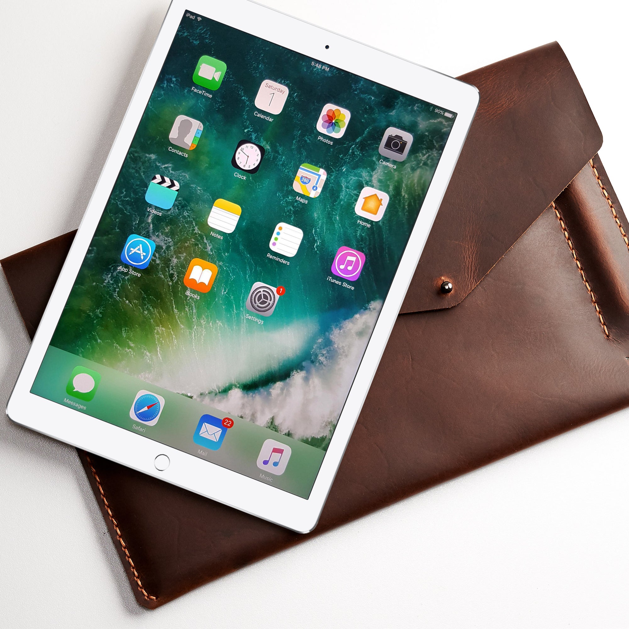 Apple mens case. Tan leather sleeve for iPad pro 10.5 inch 12.9 inch. Mens gifts