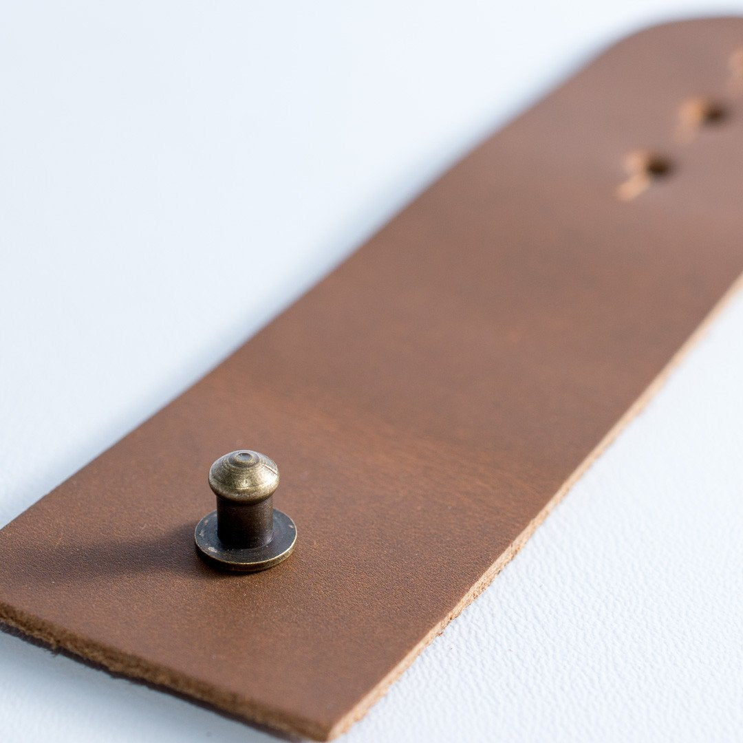 Detail. Light Brown Cable Tie, Mens cable holder, storage management  