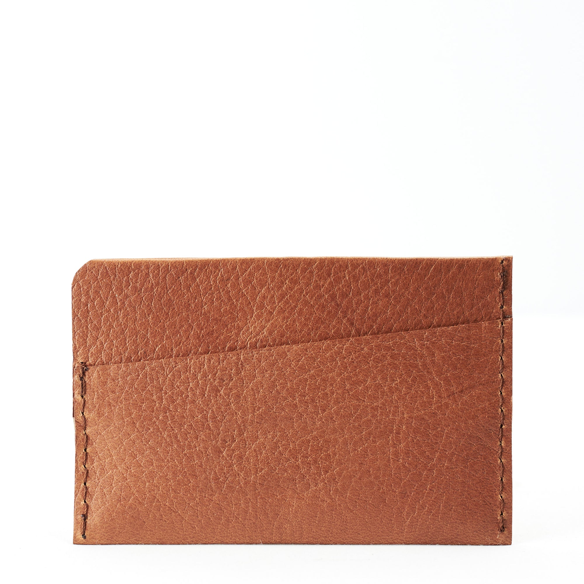 Back. Slim brown leather card holder. Gifts for men, leather tan card holder, handmade accessories, minimalist designer cards wallet