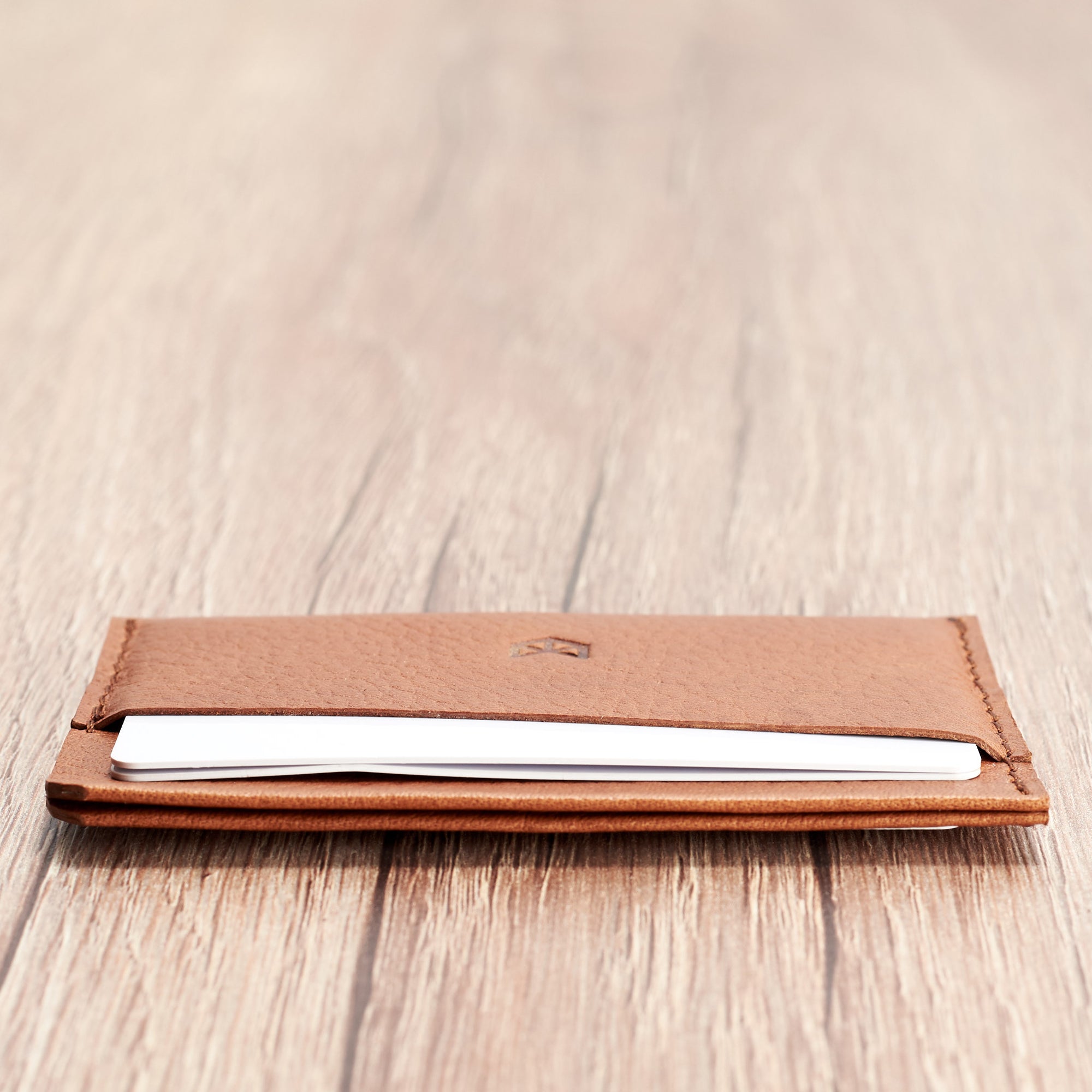 Back.Slim brown leather card holder. Gifts for men, leather tan card holder, handmade accessories, minimalist designer cards wallet