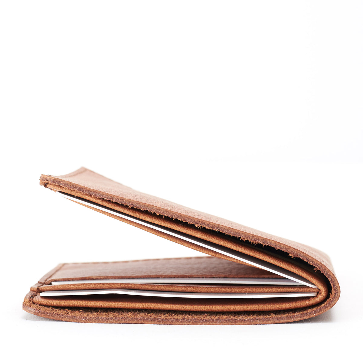 Slim profile. Leather light brown slim wallet gifts for men handmade accessories. minimalist full grain leather thin wallet