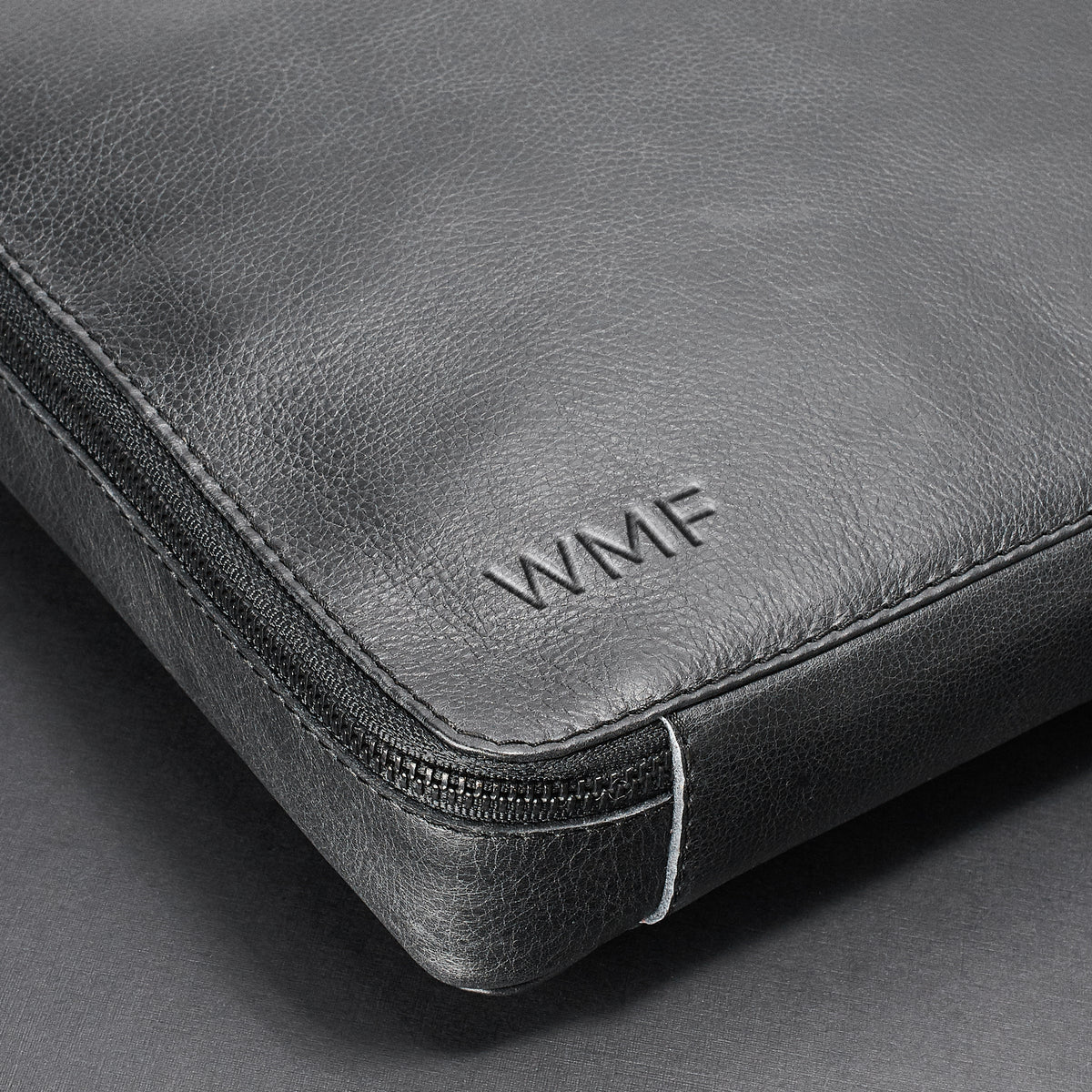 Custom monogram. Black medium tech bag organizer by Capra Leather