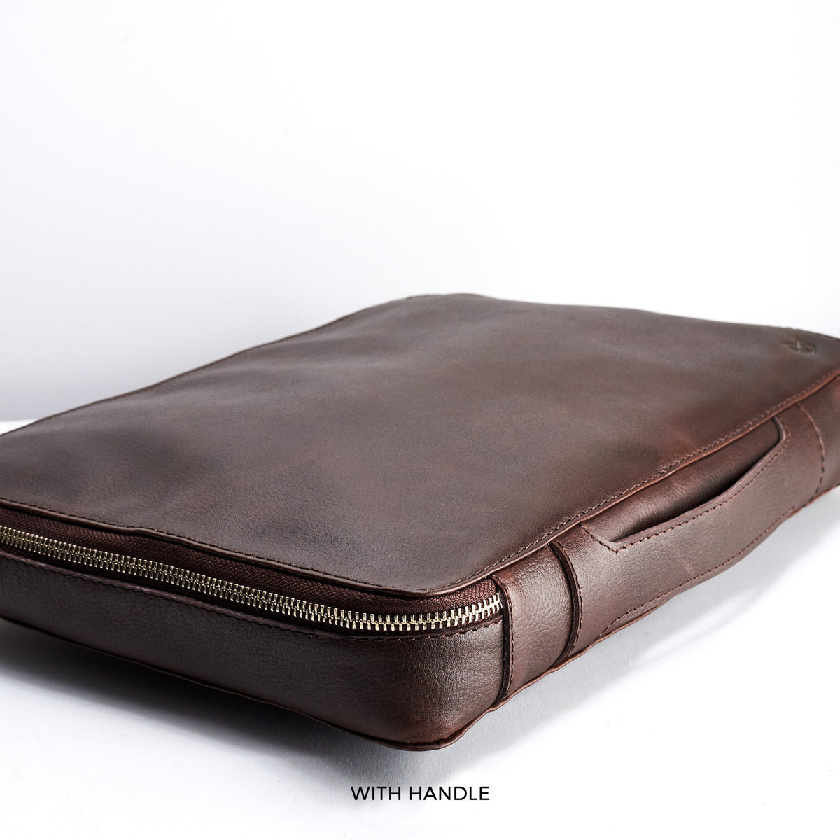 Optional leather handle. Dark brown large gear bag by Capra Leather