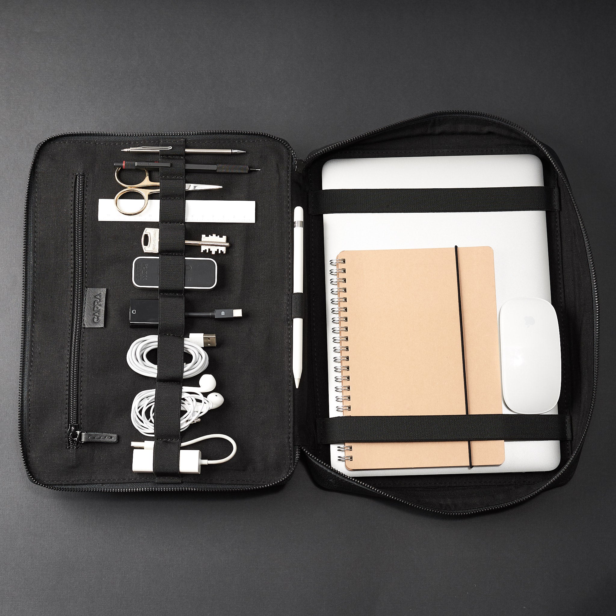 Large Laptop Gear Bag 16″ · Black by Capra Leather
