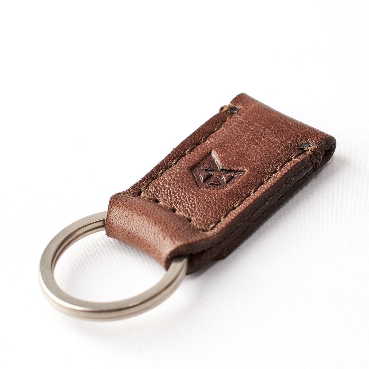 Magnet keychains. Brown leather keychain, custom magnetic key fob