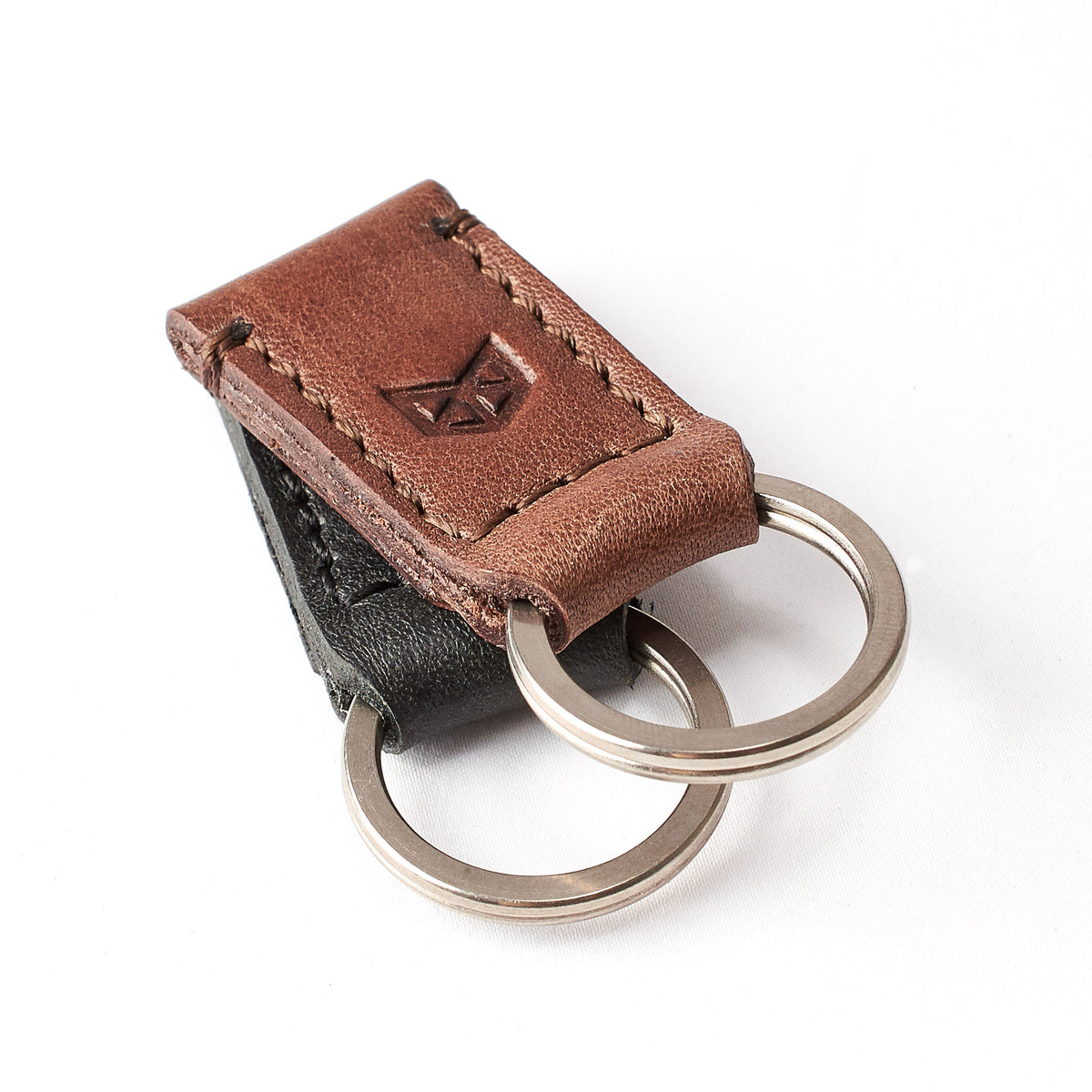 Magnet keychains. Brown leather keychain, custom magnetic key fob