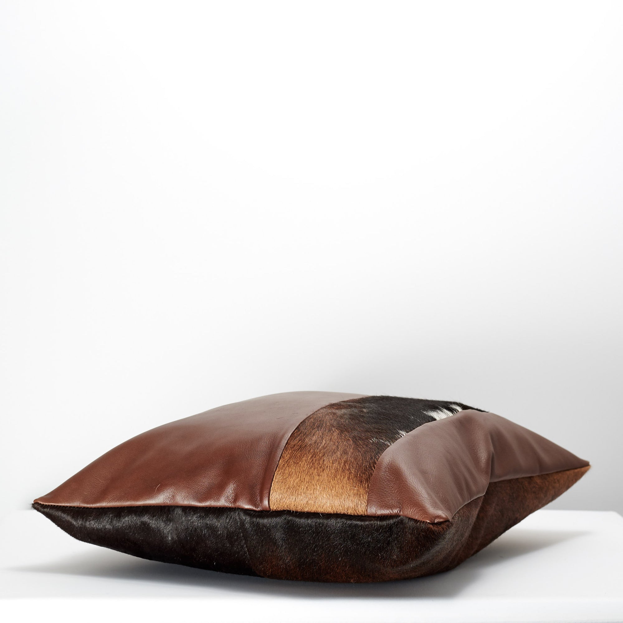 Brown Dual Leather Cowhide Cushion. Couch decoration, lounge, bench, sofa cushion covers, custom size, pillow. 