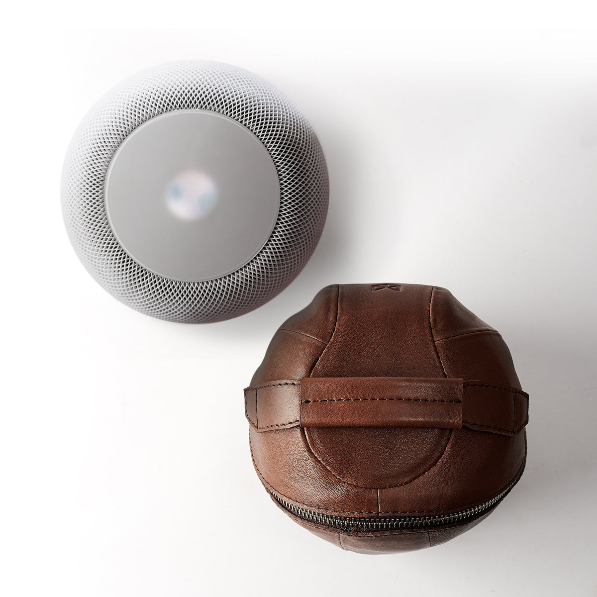 top handle. Homepod leather cover, Homepod leather case, Apple accessories, HomePod protector, Travel carrying case, Capra Leather