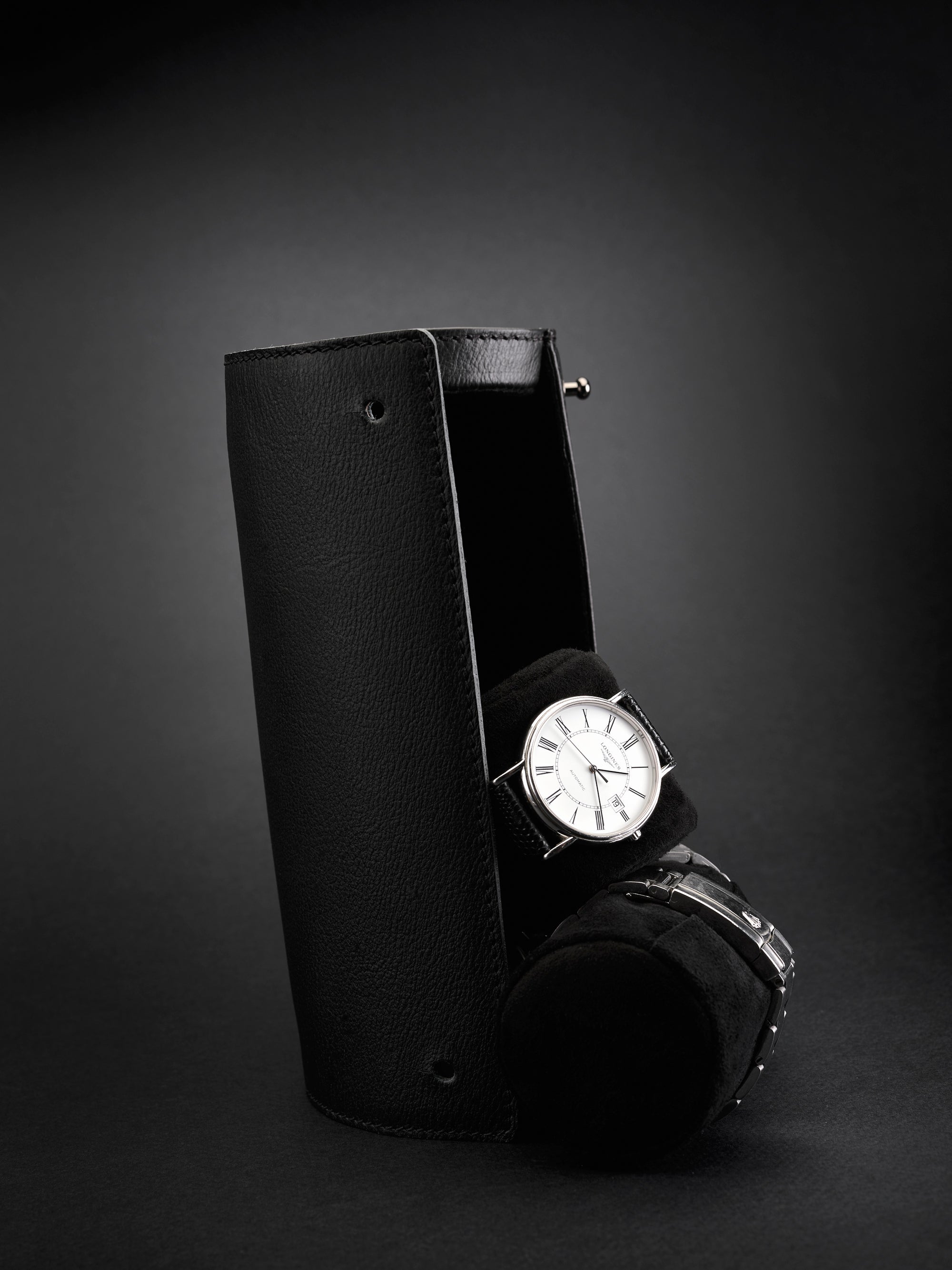 Invicta watch cases black by Capra Leather