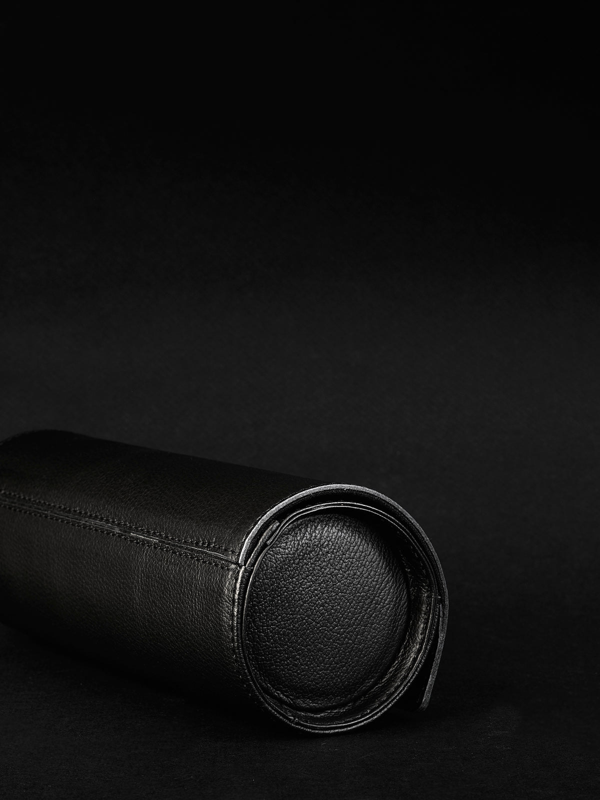 Omega black leather watch case