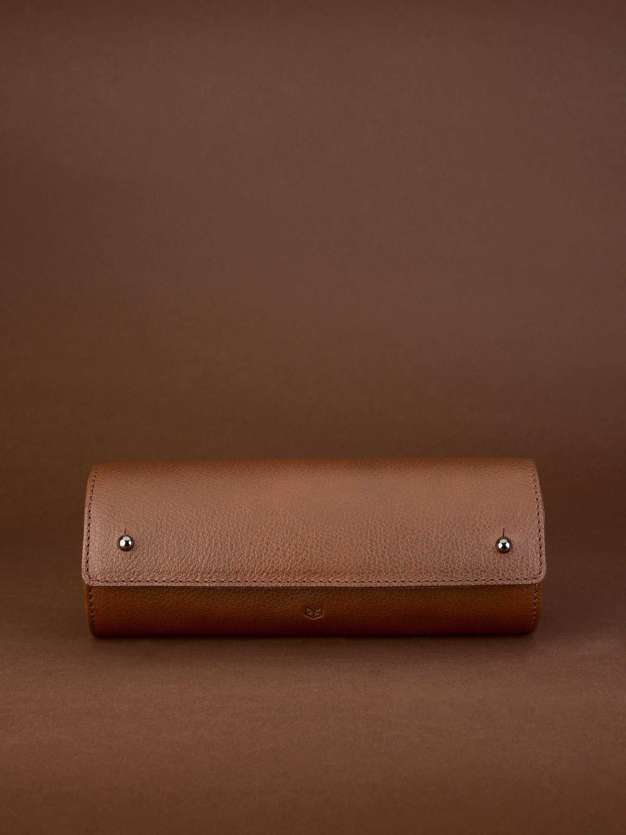 Single Watch Travel Case - Light Taupe - Granulated Leather