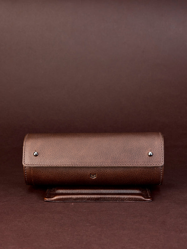 Mag Travel Watch Case · Dark Brown by Capra Leather