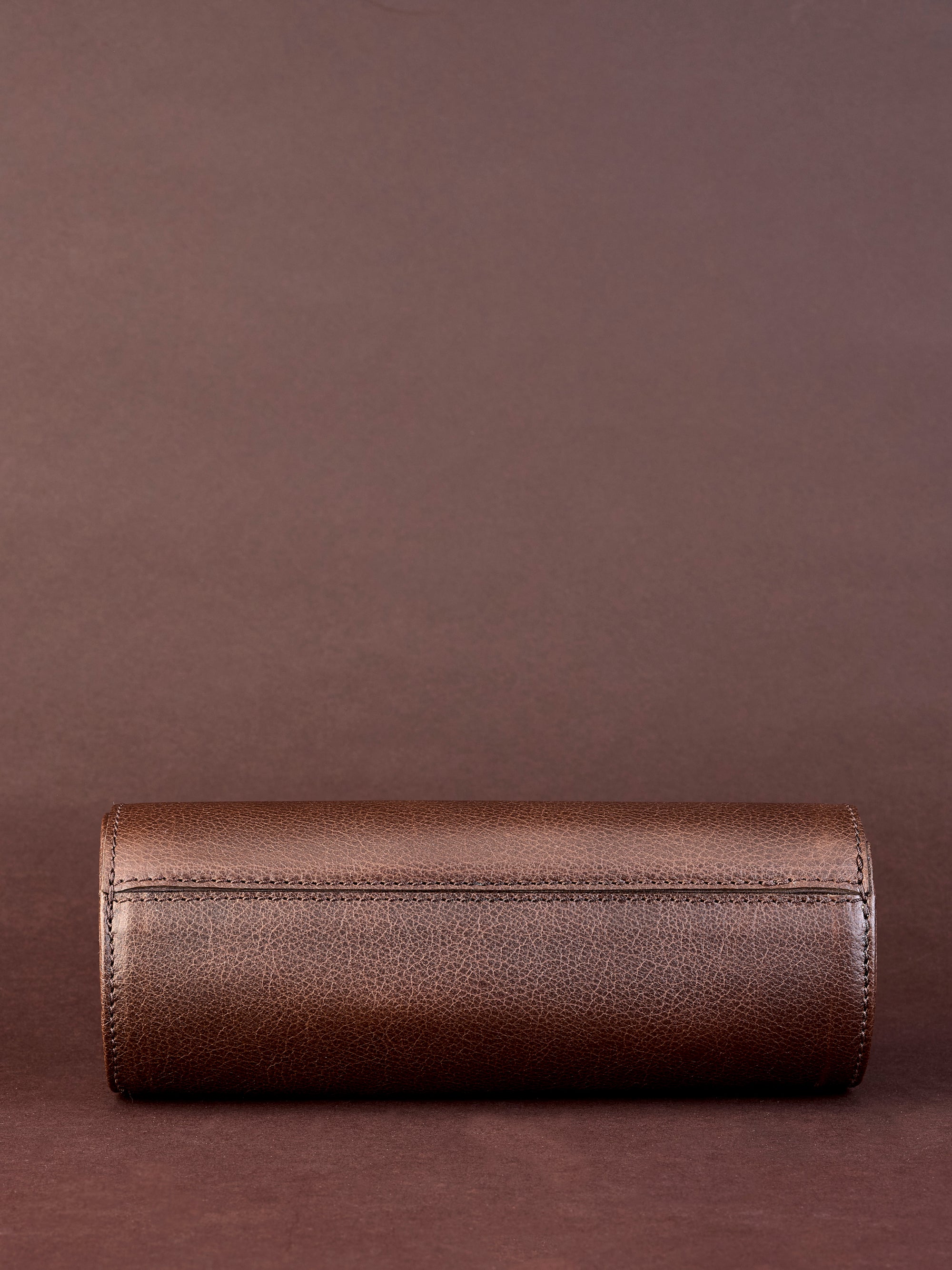 Leather watch rolls dark brown by Capra Leather