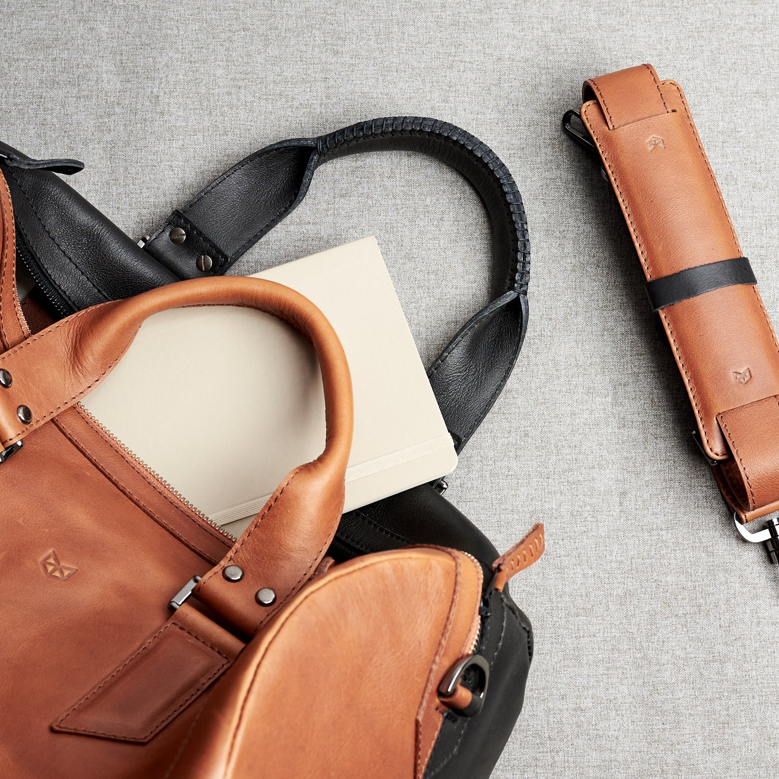 Style. Double color men's duffle bag. Limited edition designer product. Unique weekender for travel. 