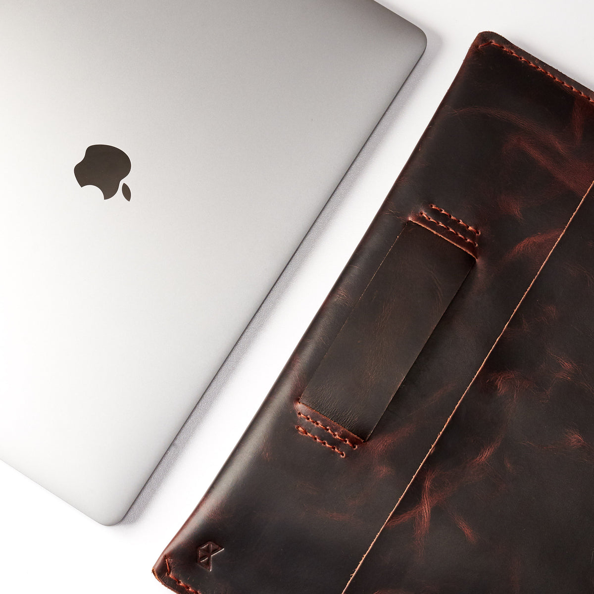 Style. Red brown leather case for Macbook pro touch bar. Leather mens Apple's laptop sleeve for men