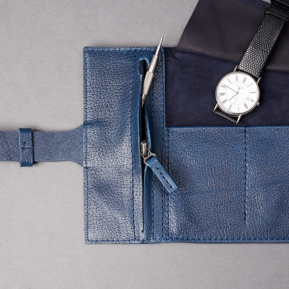 Longines case men's watch navy