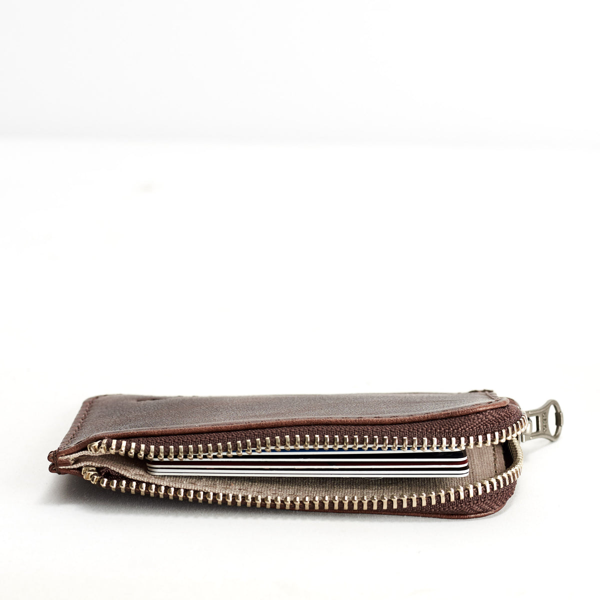 Zip Card Holder · Dark Brown