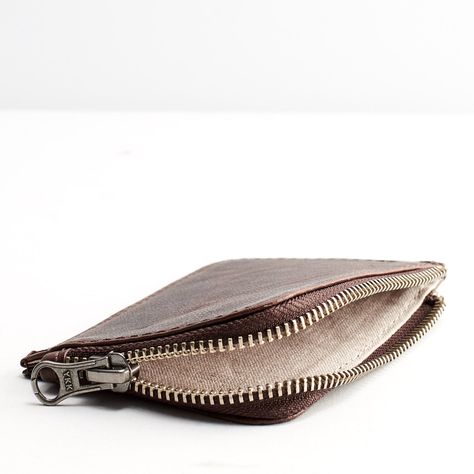 Zip Card Holder · Dark Brown