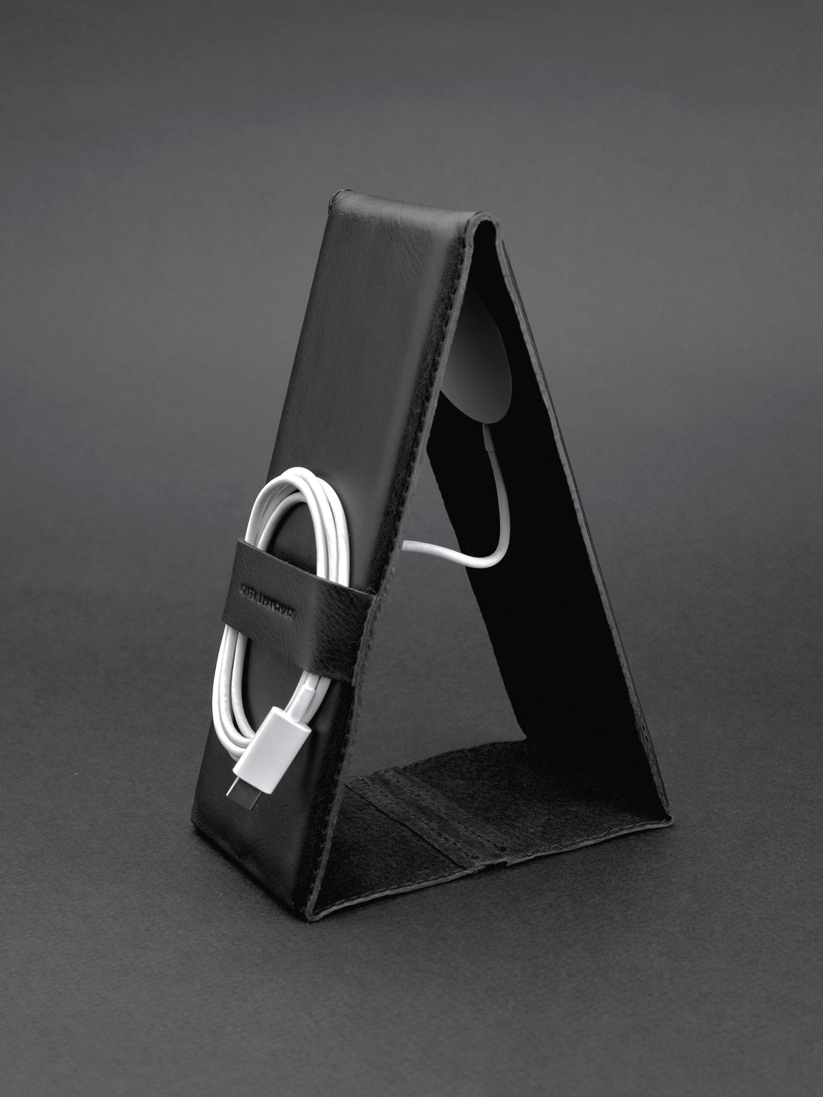 iPhone accessory. MagSafe iPhone Holder Stand Black by Capra Leather