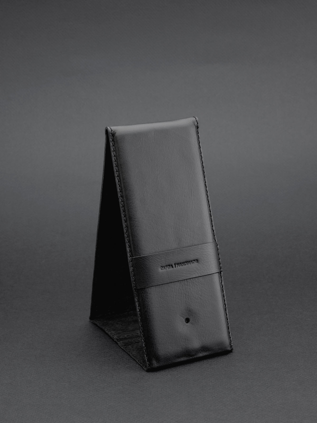Charging docking station. MagSafe iPhone Holder Stand Black by Capra Leather